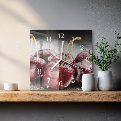 Horloge murale carrée Cerise