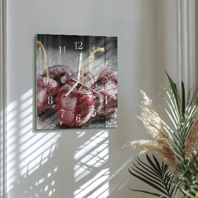 Horloge murale carrée Cerise