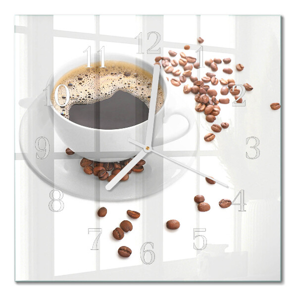 Horloge carrée en verre Café