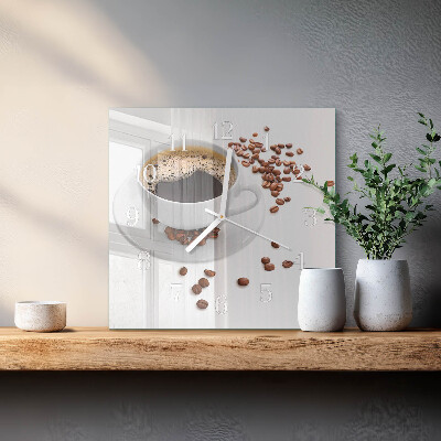 Horloge carrée en verre Café