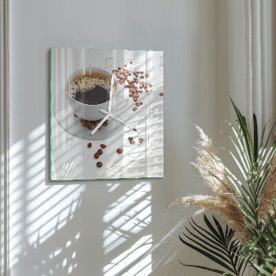Horloge carrée en verre Café
