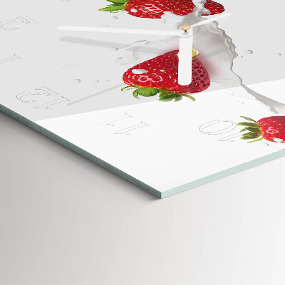 Horloge carrée en verre Fraise