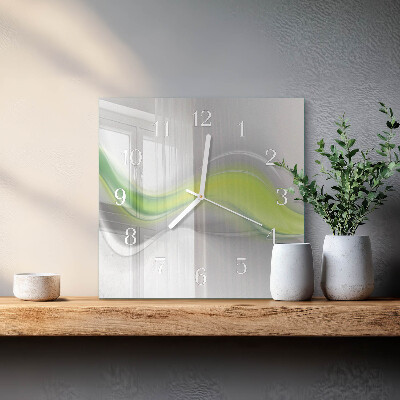 Horloge carrée en verre Vagues de couleur