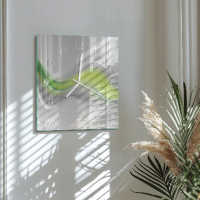 Horloge carrée en verre Vagues de couleur