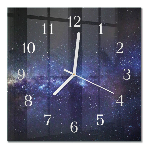 Horloge carrée en verre Galaxie