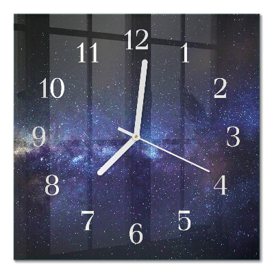 Horloge carrée en verre Galaxie
