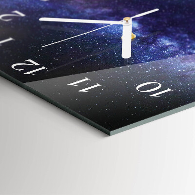Horloge carrée en verre Galaxie