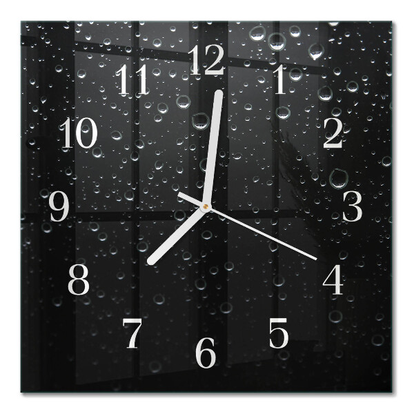 Horloge carrée en verre Gouttes