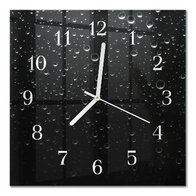 Horloge carrée en verre Gouttes