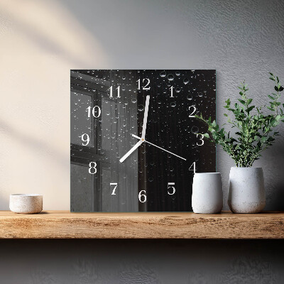 Horloge carrée en verre Gouttes