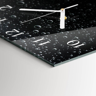 Horloge carrée en verre Gouttes