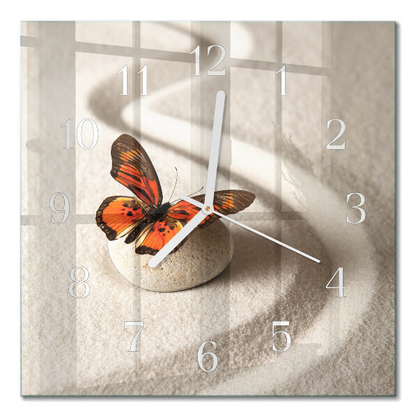 Horloge murale carrée Papillon