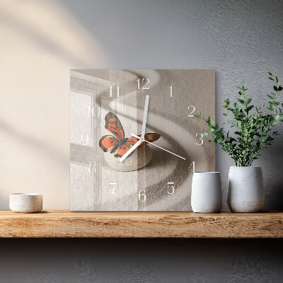 Horloge murale carrée Papillon