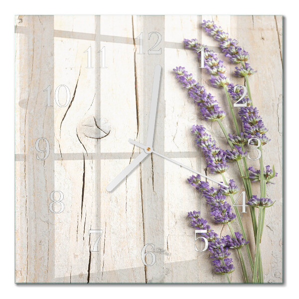 Horloge carrée en verre Lavande