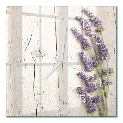 Horloge carrée en verre Lavande