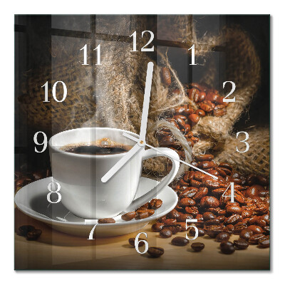 Horloge carrée en verre Café