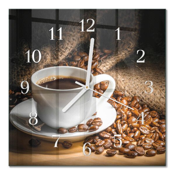 Horloge carrée en verre Café
