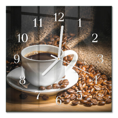Horloge carrée en verre Café