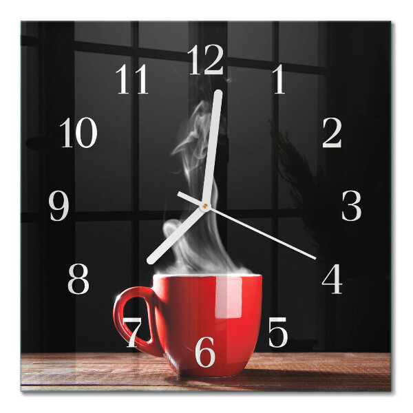 Horloge murale carrée Une tasse de café