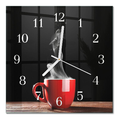 Horloge murale carrée Une tasse de café