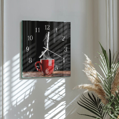 Horloge murale carrée Une tasse de café