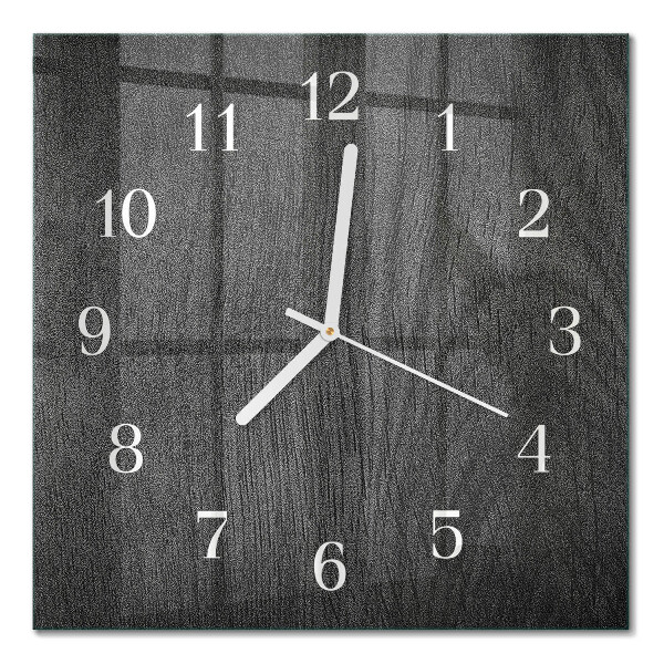 Horloge carrée en verre Bois