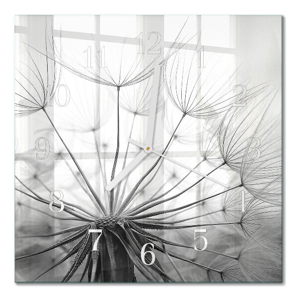 Horloge carrée en verre Pissenlit