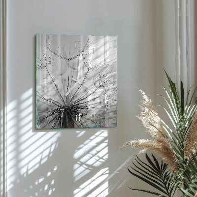 Horloge carrée en verre Pissenlit