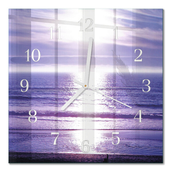 Horloge carrée en verre Mer