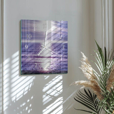 Horloge carrée en verre Mer
