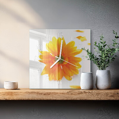 Horloge murale carrée Fleur