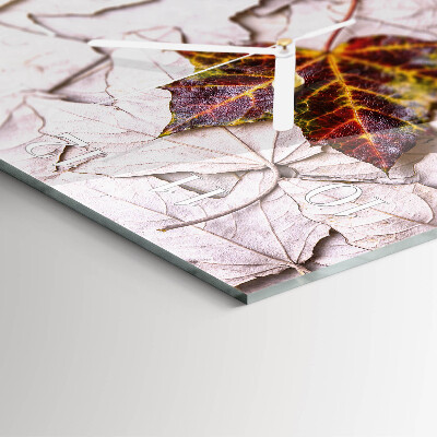 Horloge carrée en verre Feuille d'érable