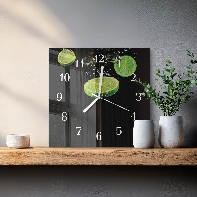 Horloge murale carrée Citrons verts