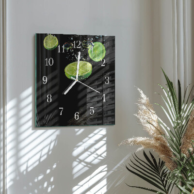 Horloge murale carrée Citrons verts
