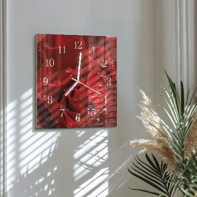 Horloge carrée en verre Rose