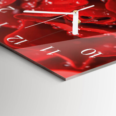 Horloge carrée en verre Rose