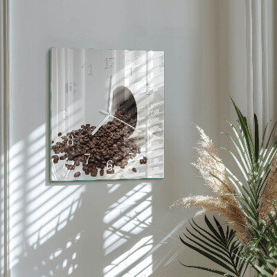 Horloge carrée en verre Une tasse de café