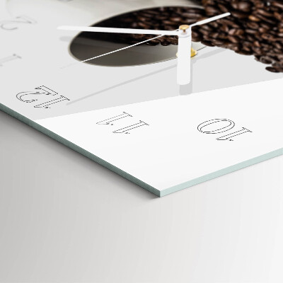 Horloge carrée en verre Une tasse de café