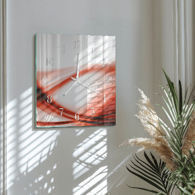 Horloge carrée en verre Lignes abstraites