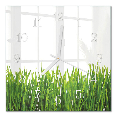 Horloge murale carrée Herbe