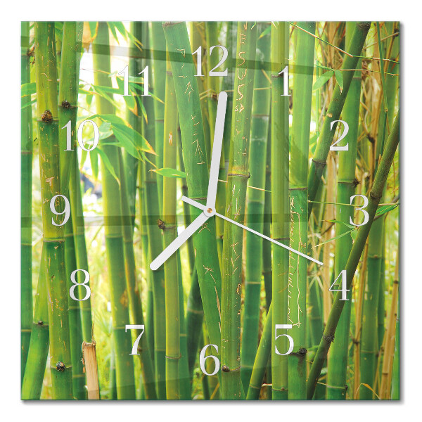 Horloge carrée en verre Bambou