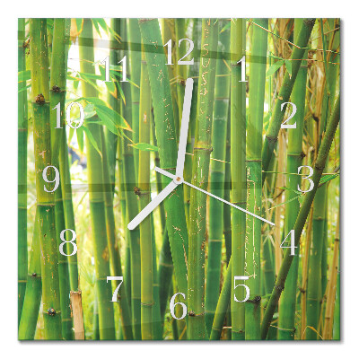 Horloge carrée en verre Bambou