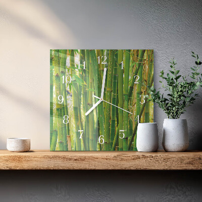 Horloge carrée en verre Bambou