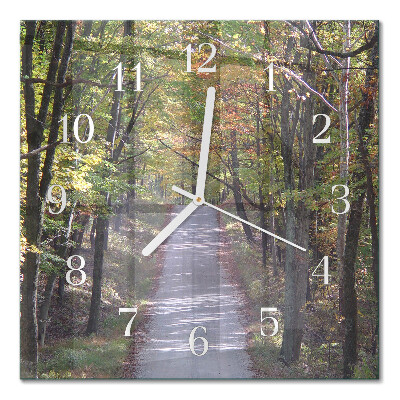 Horloge murale carrée Chemin forestier