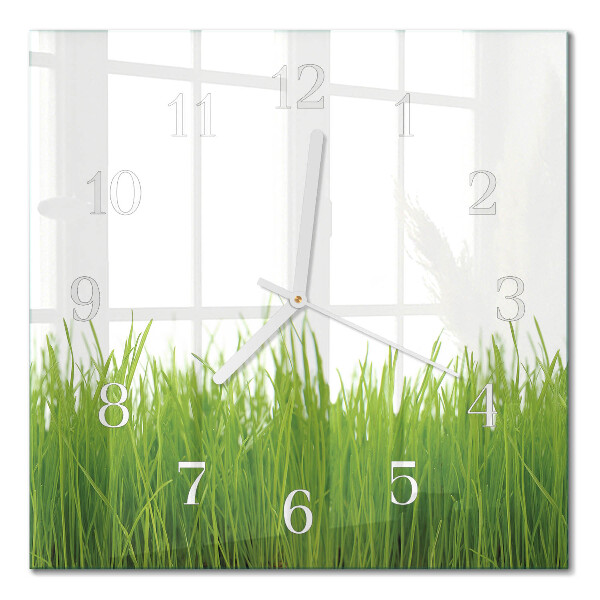 Horloge carrée en verre Art floral
