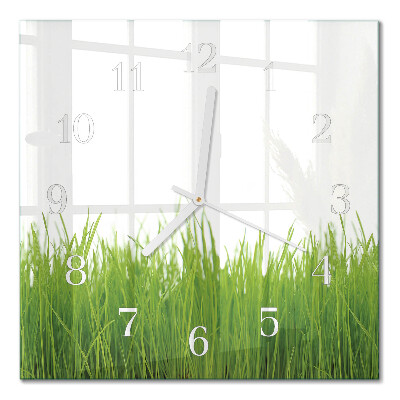 Horloge carrée en verre Art floral