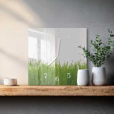 Horloge carrée en verre Art floral