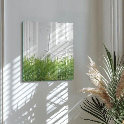Horloge carrée en verre Art floral