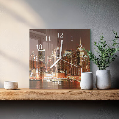 Horloge carrée en verre Horizon
