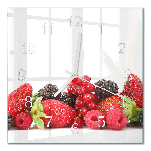 Horloge carrée en verre Fruit